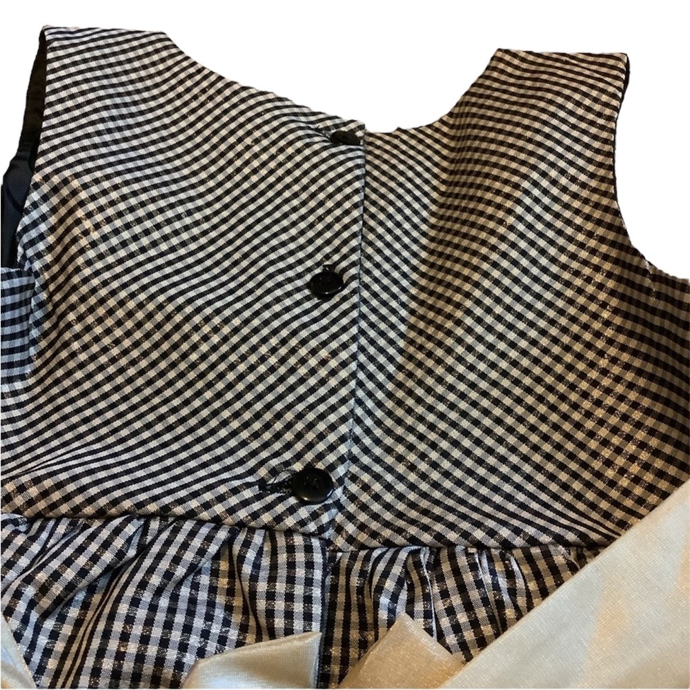 Perfectly Dressed black & gold checkered Christmas holiday dress | Girls 6 - Picture 5 of 7